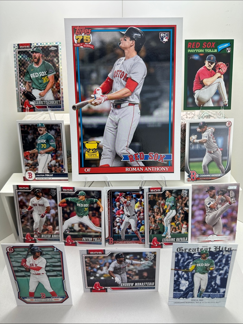Roman Anthony Jumbo Rookie + Tolle Rookies/Rafaela/Crochet Xfractor Red Sox